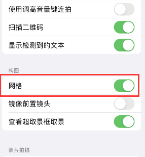 佳木斯苹果手机维修网点分享iPhone如何开启九宫格构图功能 